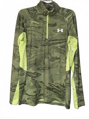 Under Armour Long Sleeve Half-Zip Athletic Top - Olive Green Camo